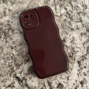 Maroon curved iPhone 12 phone case 🤎